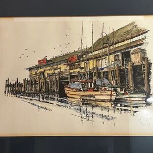 1980's Larry Eifert signed limited edition watercolor and ink print "Seaway"